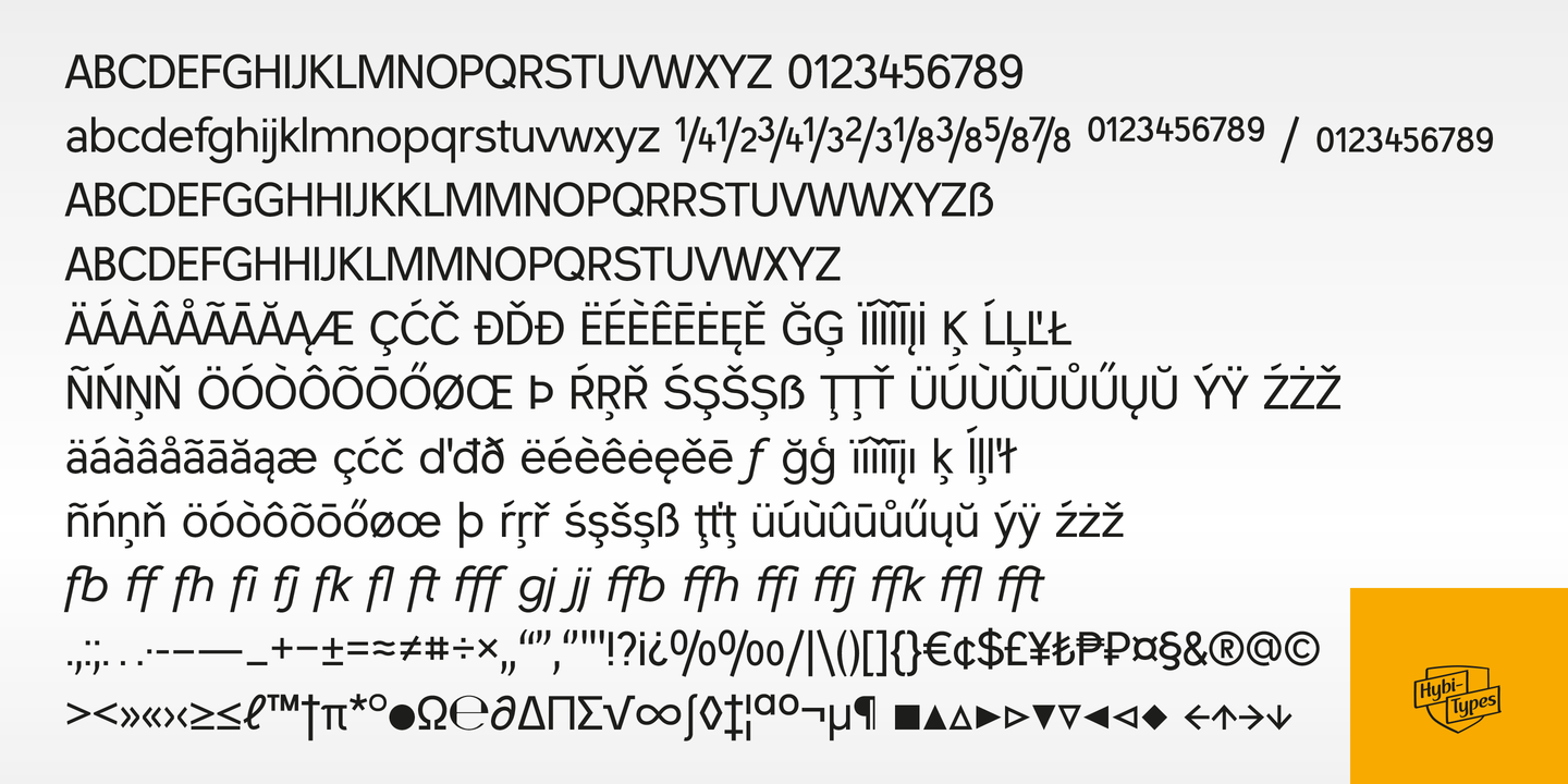 Пример шрифта Hybi11 Amigo SemiBold